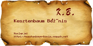 Kesztenbaum Bónis névjegykártya